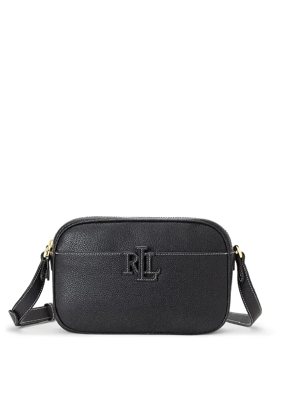 Ralph Lauren Carrie Leather Crossbody Bag, Black & Ecru