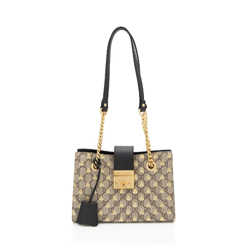 Gucci GG Supreme Bees Padlock Small Tote