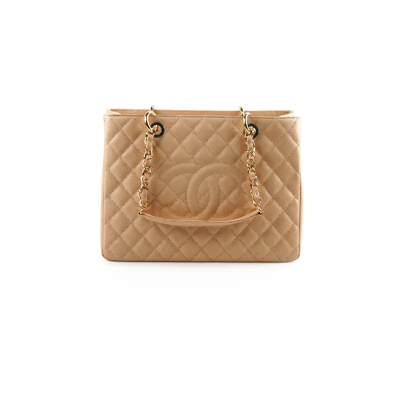 Chanel Caviar GST Grand Shopping Tote Beige