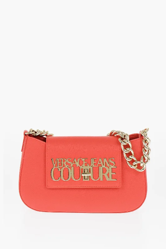 Versace Jeans Couture Faux Leather Shoulder Bag With Golden Chain An