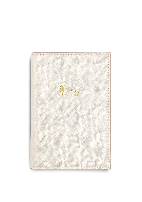 Katie Loxton Mrs Passport Cover, Pearlescent White