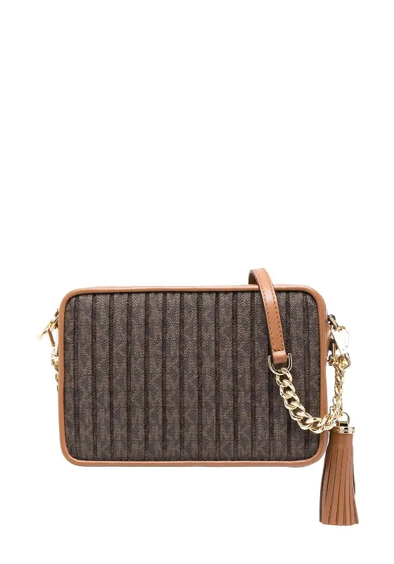 MICHAEL Michael Kors Jet Set Pleated Crossbody Bag, Brown & Acorn