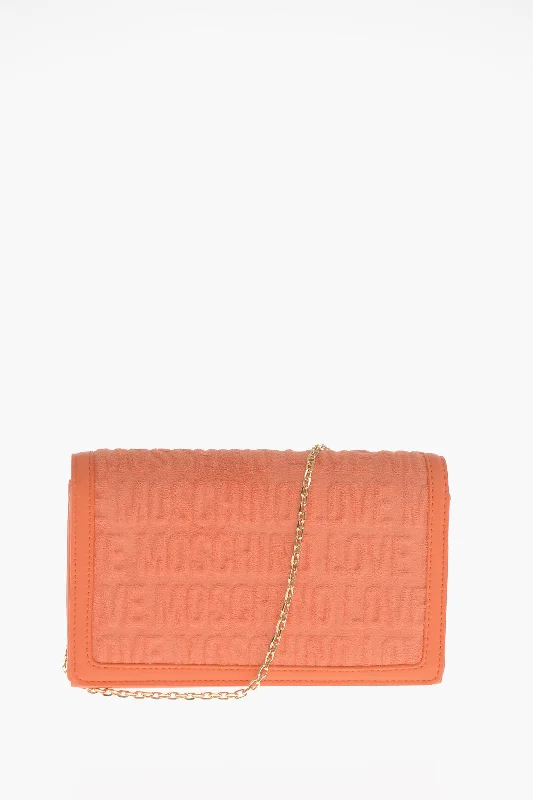 Moschino Love Terry-Cotton Shoulder Bag With Embossed Logo