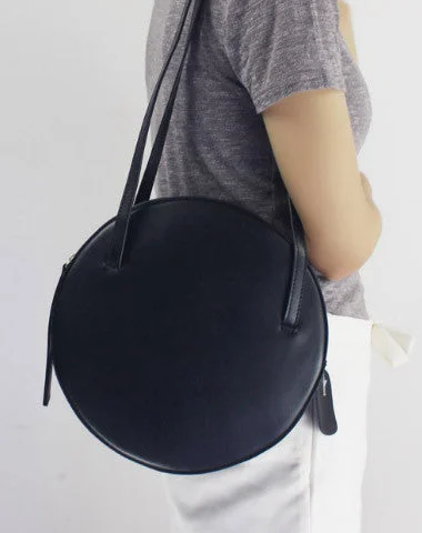 Genuine Leather round bag shoulder bag purse for women leather backpack