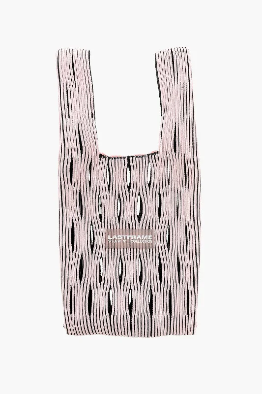 Last Frame Two-Tone Knitted Tote Bag With Cut-Out Details