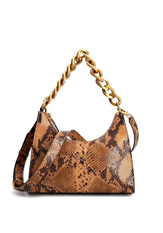 Guess Tullia Python Print Hobo Bag, Brown