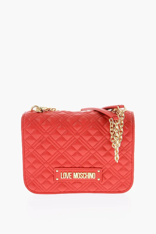 Moschino Love Quilted Faux Leather Shoulder Bag