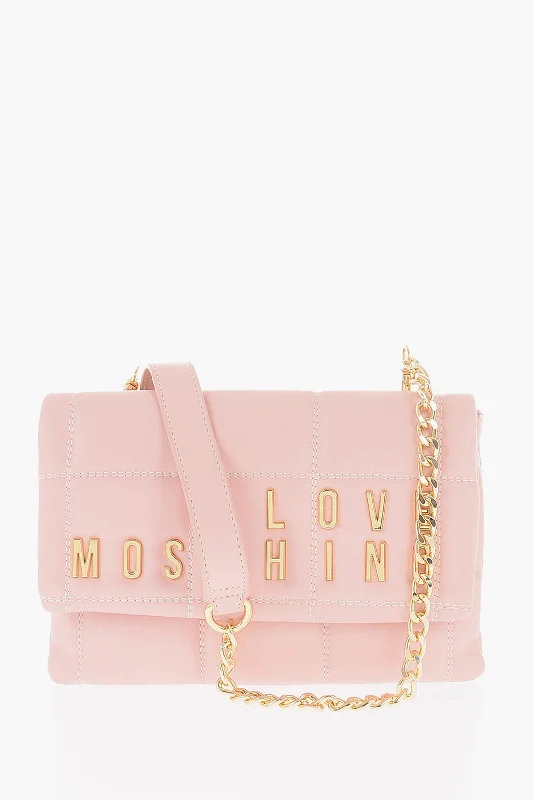 Moschino Love Quilted Faux Leather Bag With Removable Chain Shoulder