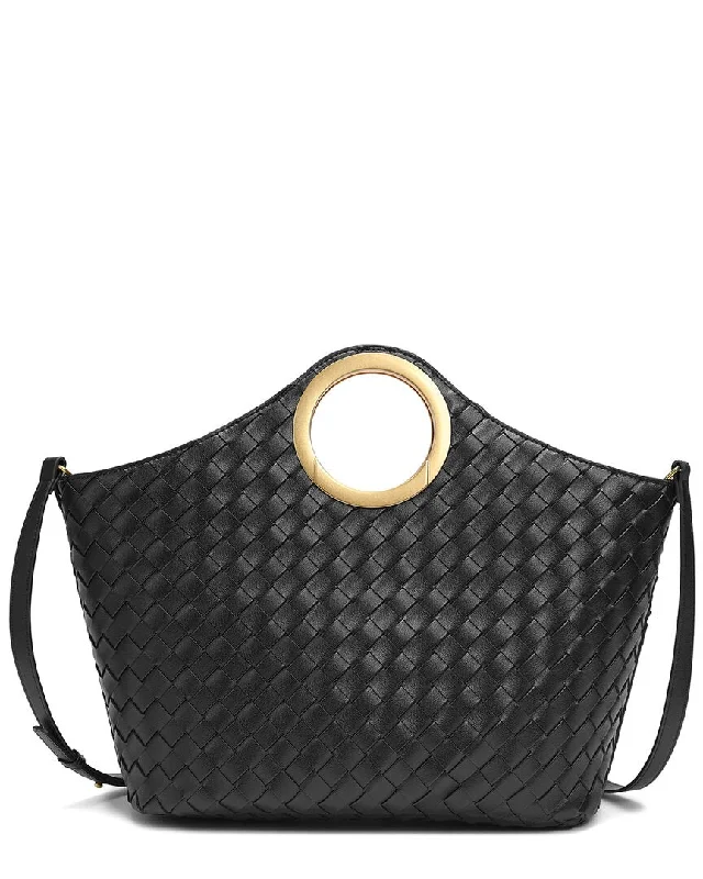 Tiffany & Fred Paris Hand Woven-Leather Tote