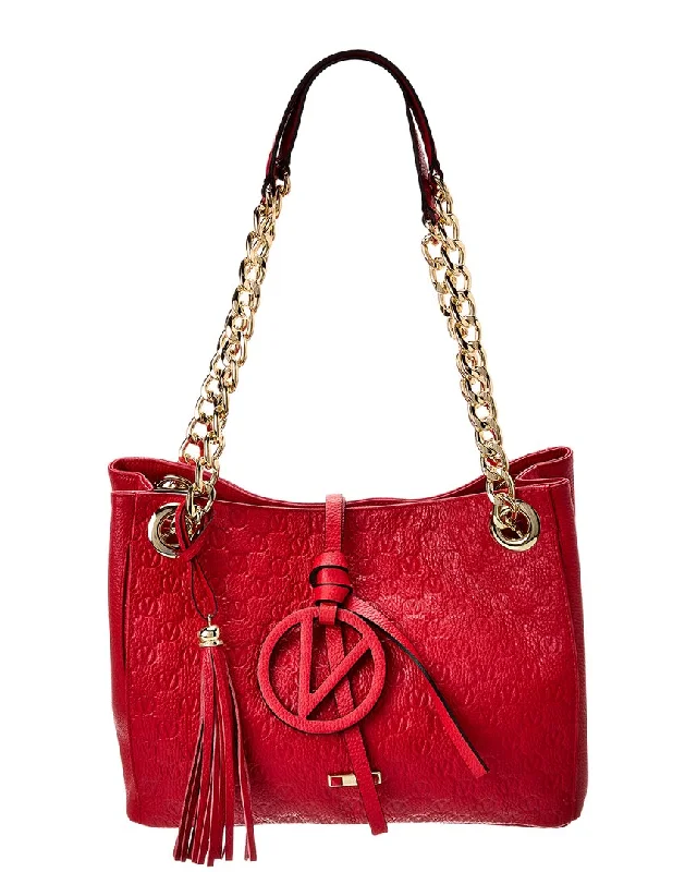 Valentino by Mario Valentino Luisa Medallion Leather Shoulder Bag