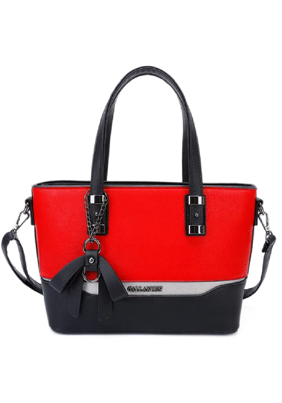 Zen Collection Charm Detail Shopper Handbag, Red