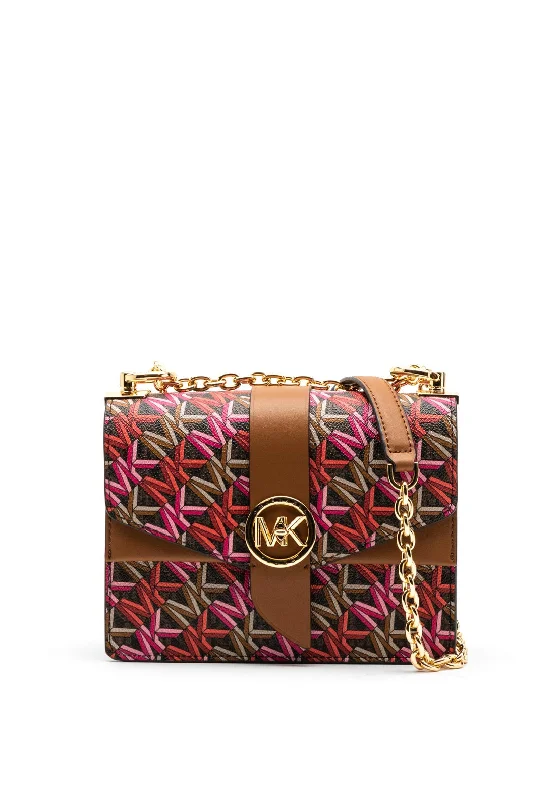 MICHAEL Michael Kors Greenwich Graphic Logo Crossbody Bag, Brown & Pink