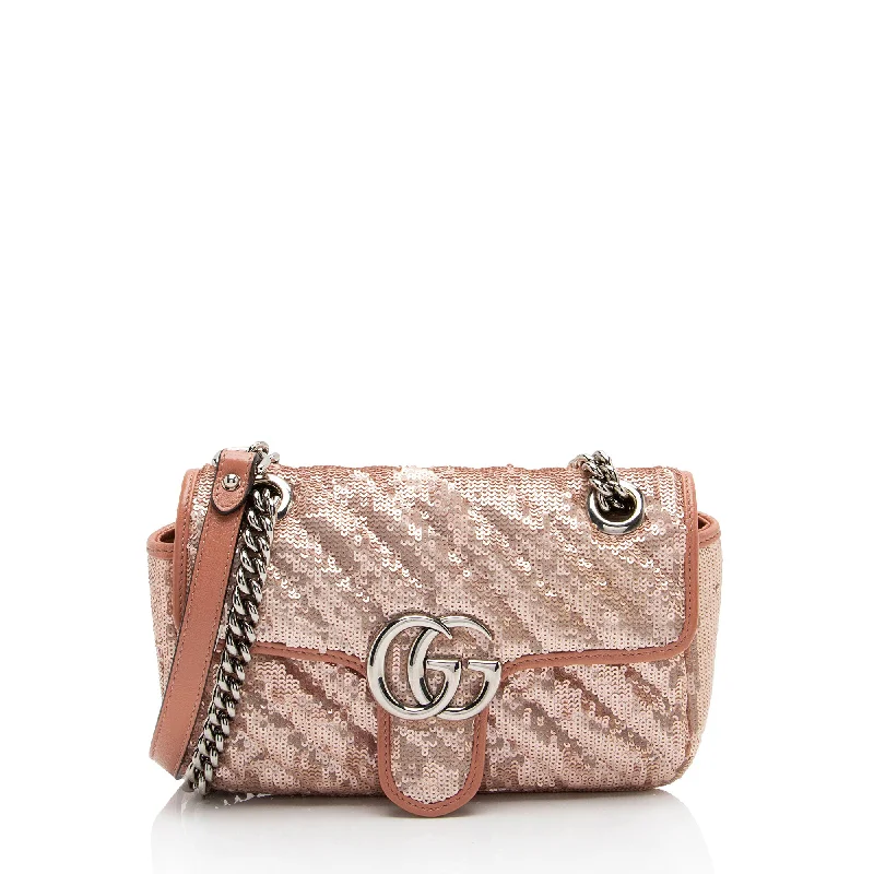 Gucci Matelasse Sequin GG Marmont Mini Flap Bag