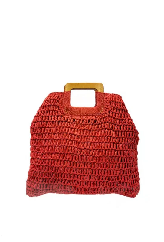 Zen Collection Woven Tote Bag, Red