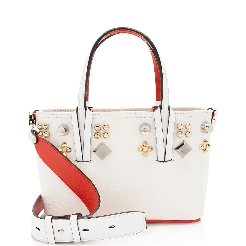 Christian Louboutin Leather Spiked Empire Mini Tote