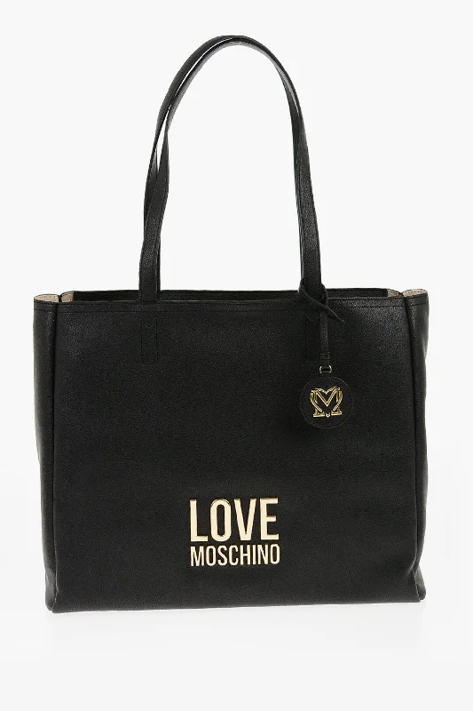 Moschino Love Faux Leather Shoulder Bag With Golden Logo