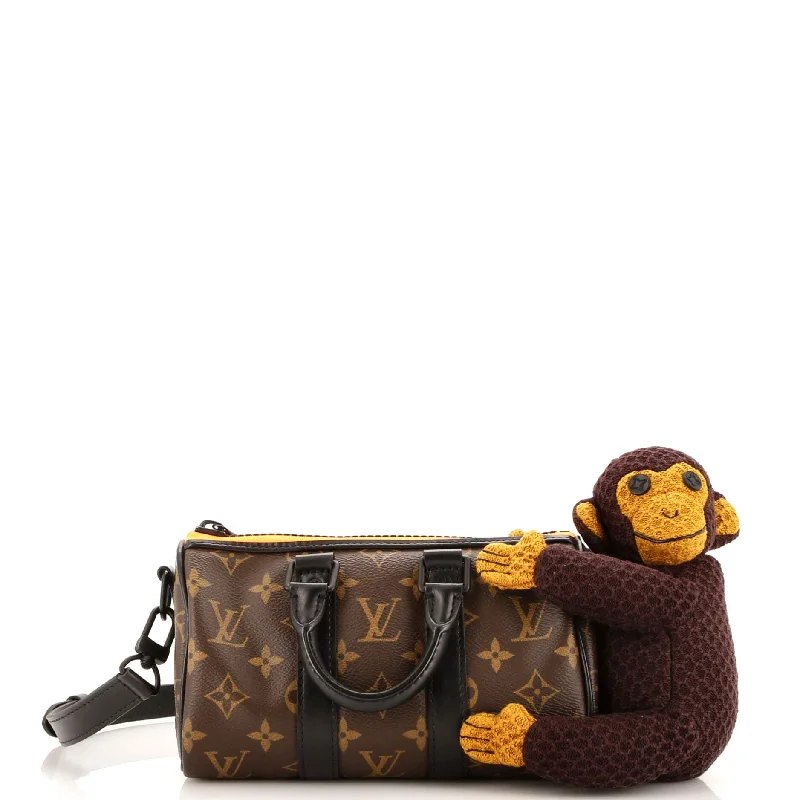 Keepall Bandouliere Bag Monogram Canvas with LV Friends Plush Monkey XS