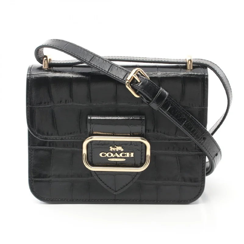 Coach Morgan Leather Crossbody Bag Black