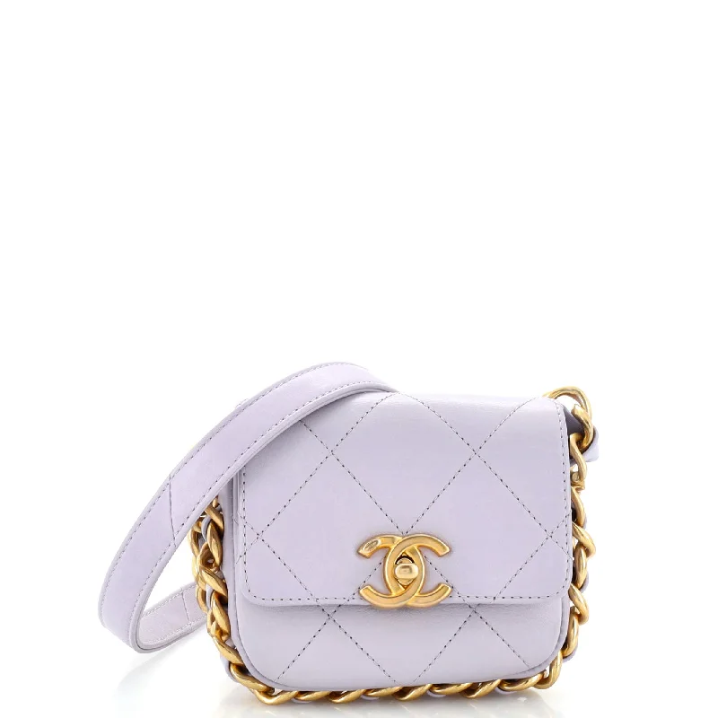 Framing Chain Flap Bag Quilted Calfskin Mini