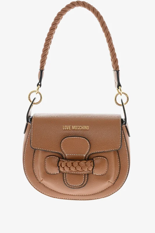 Moschino Love Faux Leather Saddle Bag With Braided Details