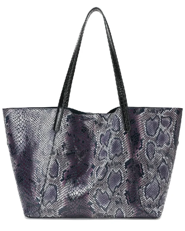 Tiffany & Fred Paris Snake-Embossed Leather Tote