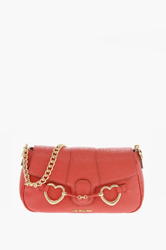 Moschino Love Faux Leather Big Heartbit Shoulder Bag