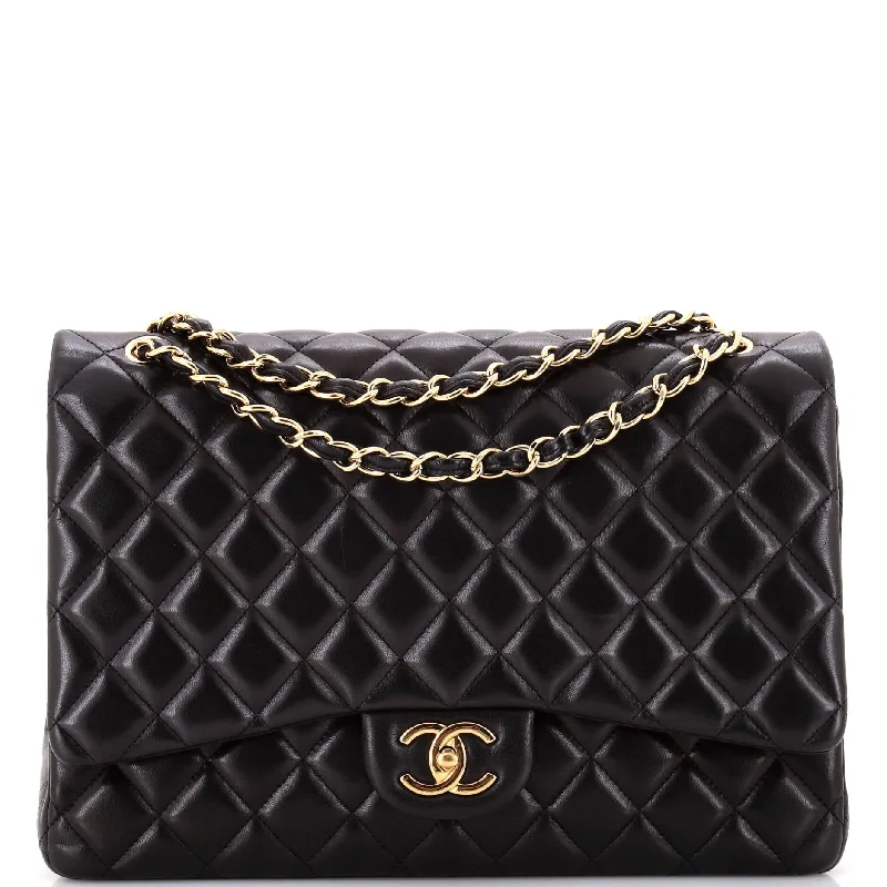 Classic Double Flap Bag Quilted Lambskin Maxi