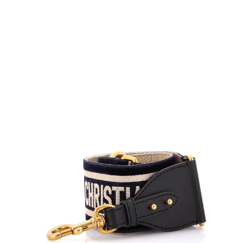 Logo Shoulder Strap Embroidered Canvas Thin