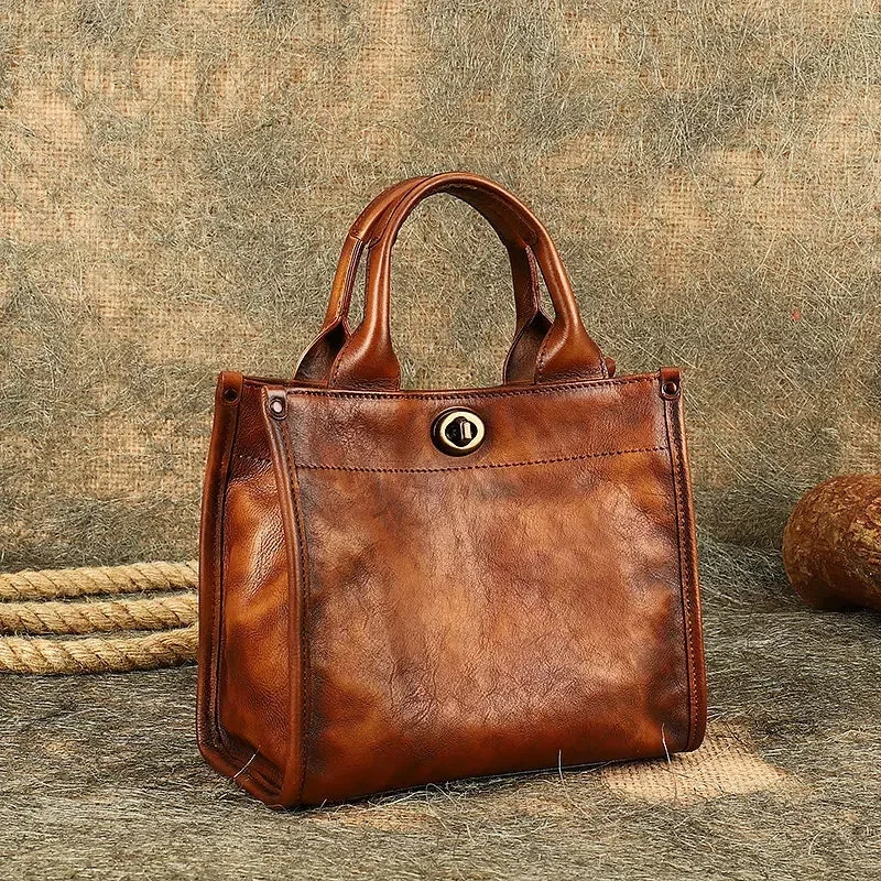 Classy Womens Leather Tote Handbags Brown Leather Crossbody Bag