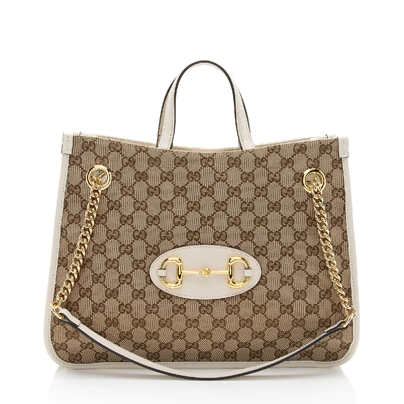 Gucci GG Canvas Horsebit 1955 Chain Medium Tote