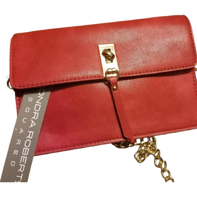 Clasp Crossbody Bag In Red/gold