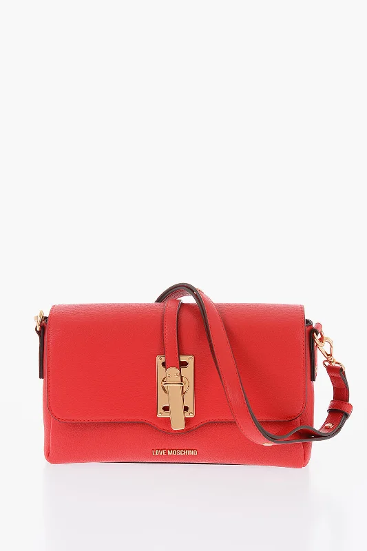 Moschino Love Faux Leather Shoulder Bag With Maxi Logo On The Back