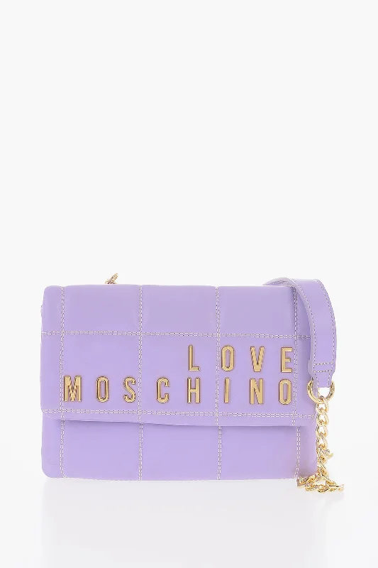 Moschino Love Quilted Faux Leather Bag With Removable Chain Shoulder