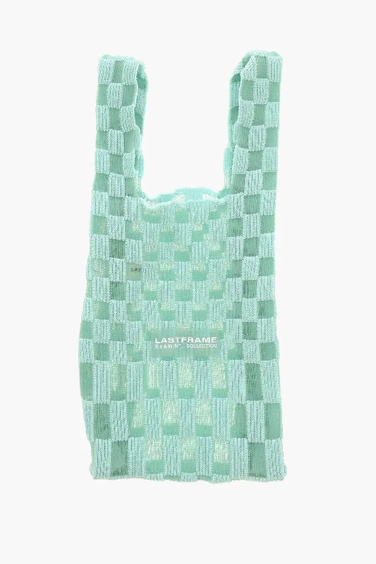 Last Frame Two-Tone Checked Tote Bag