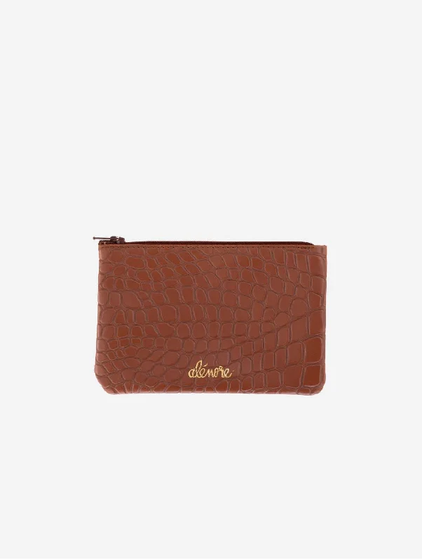 Violette Vegan Apple Leather Pouch | Chocolate Crocodile