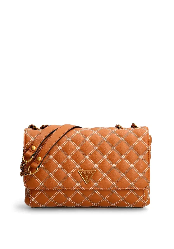 Guess Cessily Quilted Crossbody Bag, Cognac