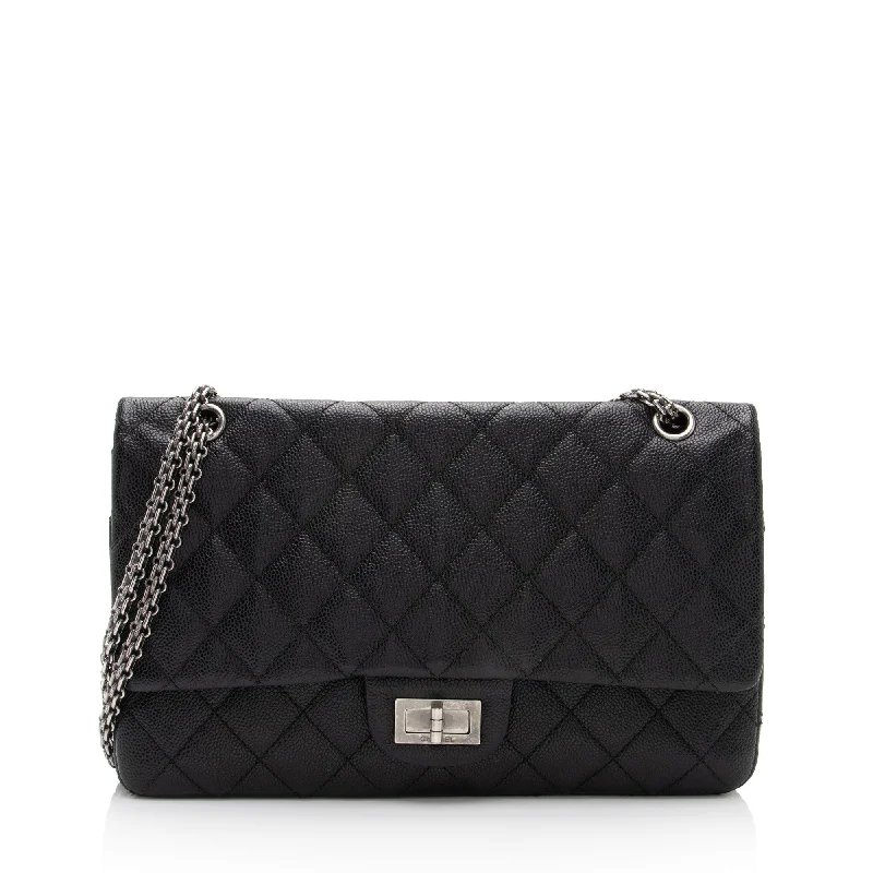 Chanel Caviar Leather Reissue 227 Double Flap Shoulder Bag