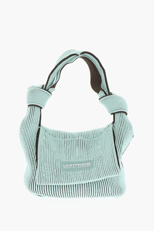 Last Frame Two-Tone Knitted Obi Bag With Knotted Handle