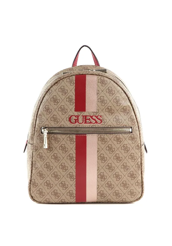 Guess Vikky 4g Logo Backpack, Latte & Red