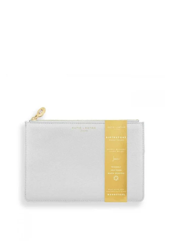 Katie Loxton June Birthstone Perfect Pouch, Pale Grey