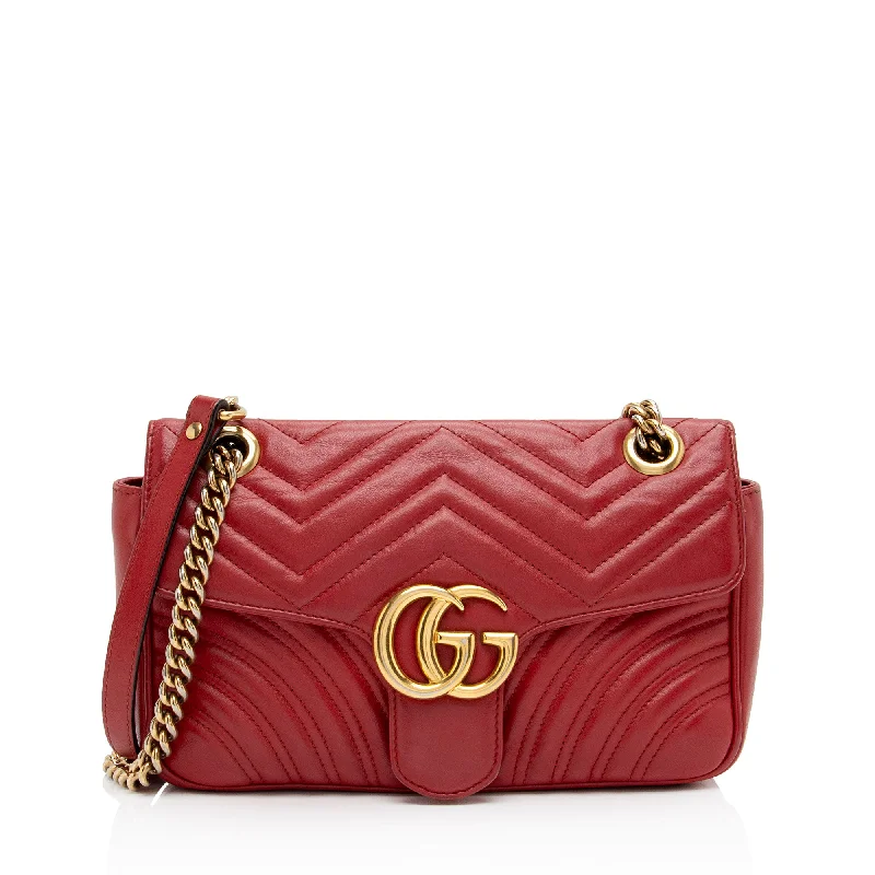 Gucci Matelasse Leather GG Marmont Small Flap Bag