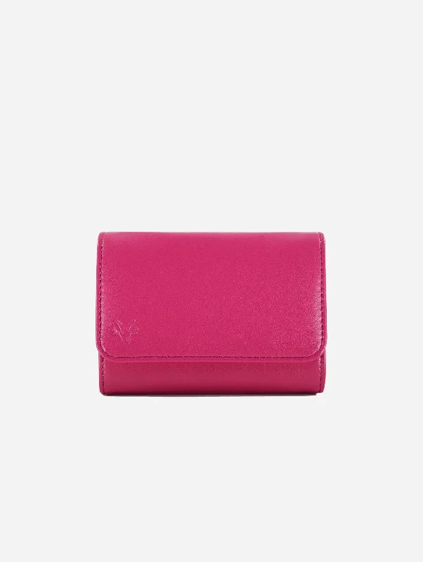 Portman Vegan Corn Leather Purse | Fuchsia Pink