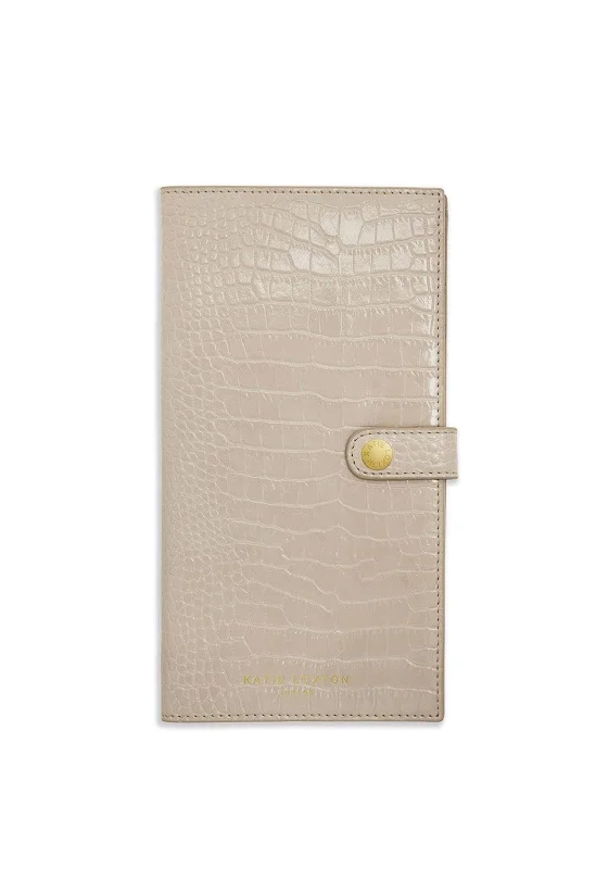 Katie Loxton Celine Faux Croc Travel Wallet, Oyster Grey