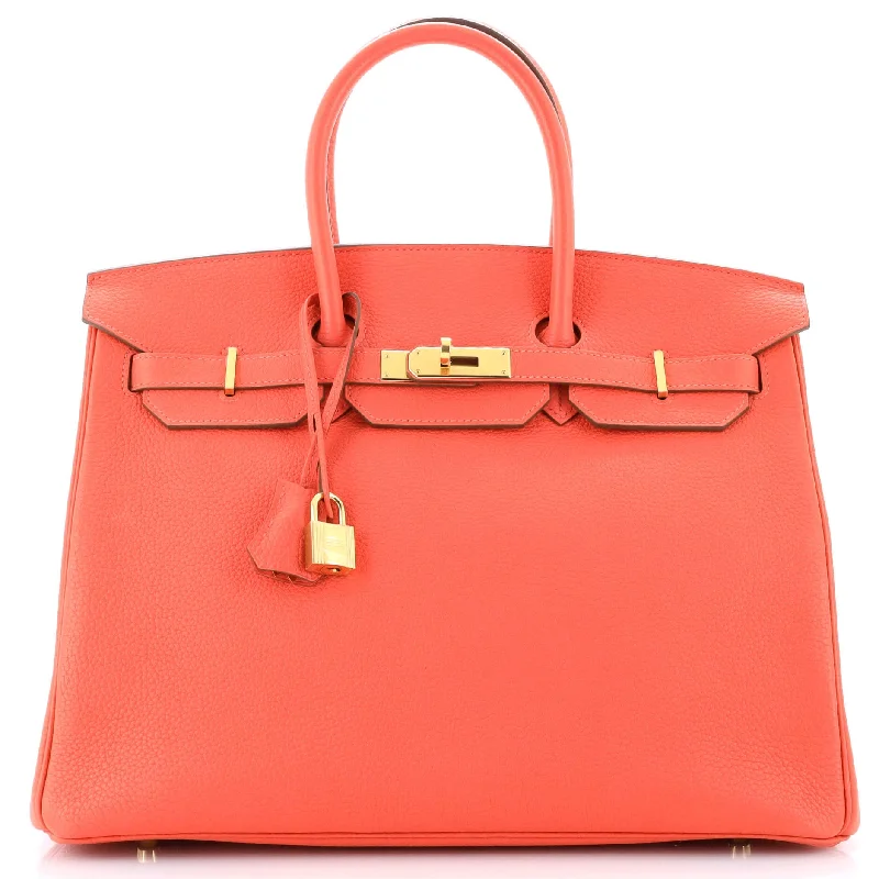 Birkin Handbag Rouge Pivoine Togo with Gold Hardware 35