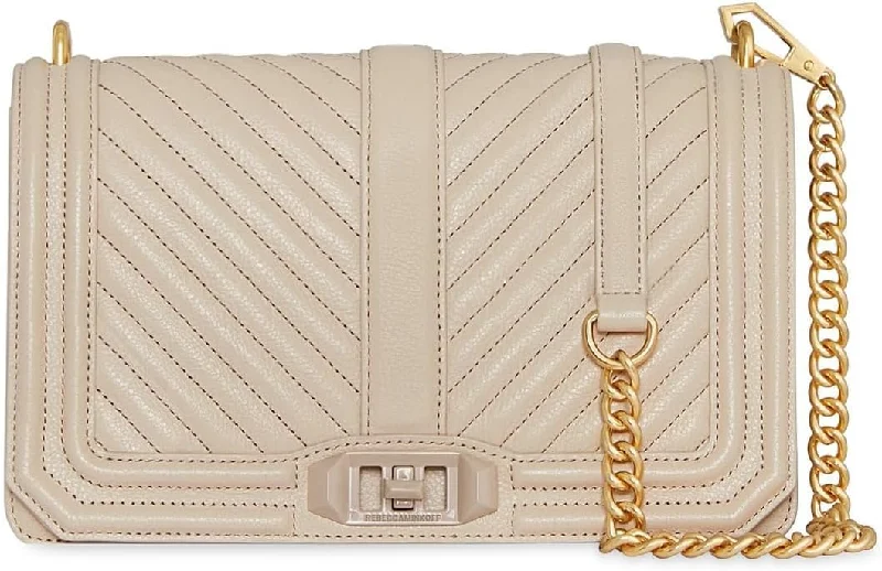 Rebecca Minkoff Chevron Quilted Love Crossbody, Stone