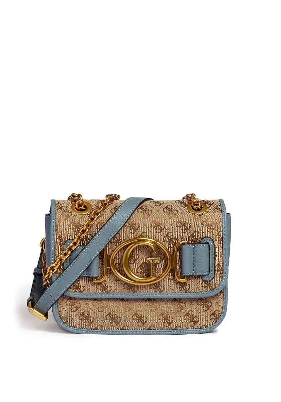 Guess Aileen 4G Logo Crossbody Bag, Brown & Blue