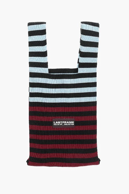 Last Frame Striped Knitted Tote Bag