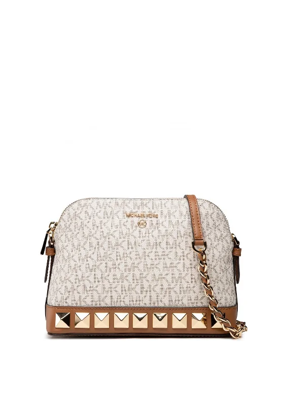 MICHAEL Michael Kors Jet Set Dome Crossbody, Cream & Tan