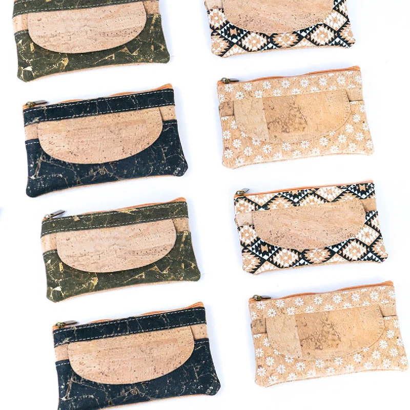 Women's Cork Coin Purse - Eco-Friendly and Stylish BAGP-017-MIX-4（4units）