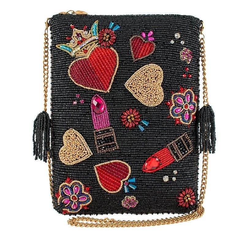 Women's Make Me Up Crossbody Mini Handbag In Black Multi